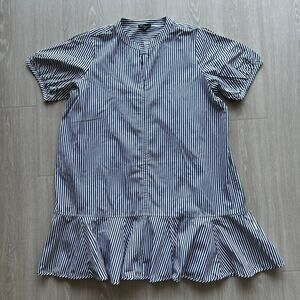 J. Crew Blue and White Striped Mini Dress